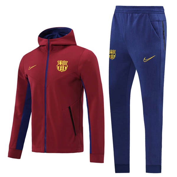 Chaqueta Con Capucha Barcelona 2020/21 Borgona Azul